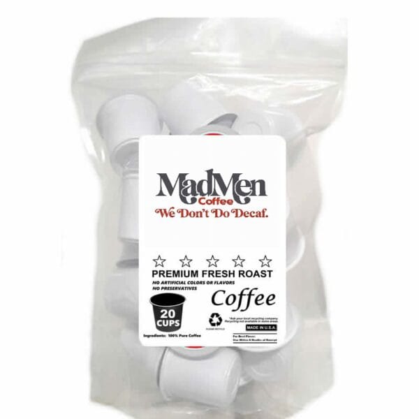 MadMen Coffee 20 Pack Single Serve Cups - Coffee Pods - Medium Roast