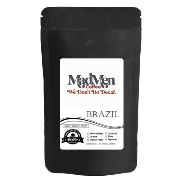 MadMen Coffee Coarse Ground Brazil Medium Roast Coffee 12 Oz