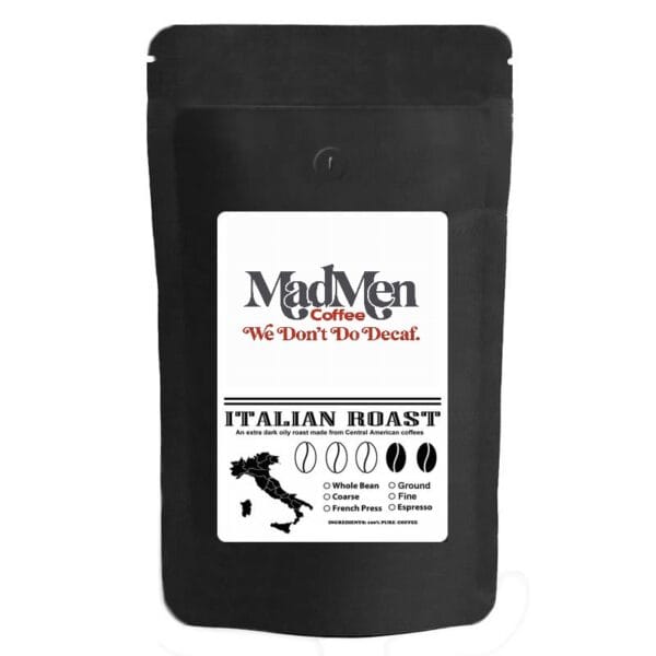 MadMen Coffee French Press Ground Coffee - Italian Roast 12 Oz